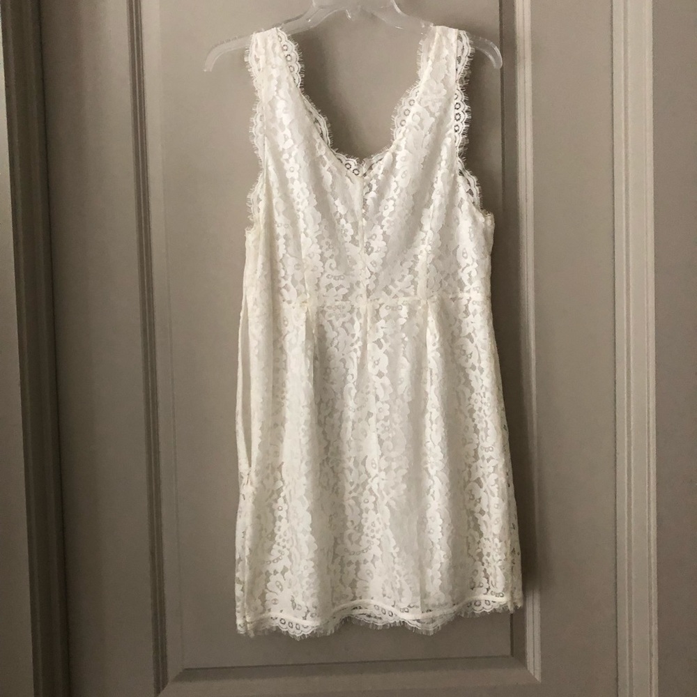 Joie white lace dress